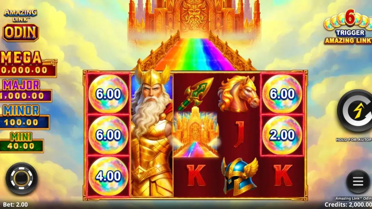 Amazing Link Odin slot mobile gameplay interface