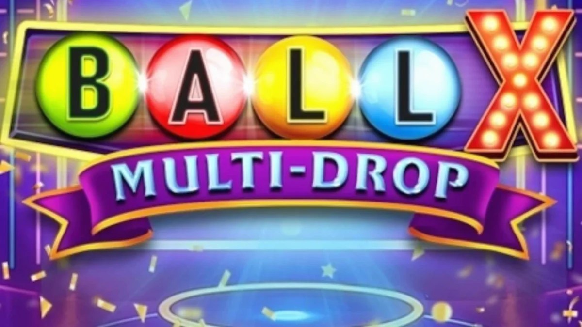 Tampilan visual slot Ball X Multi-Drop dengan simbol buah dan neon